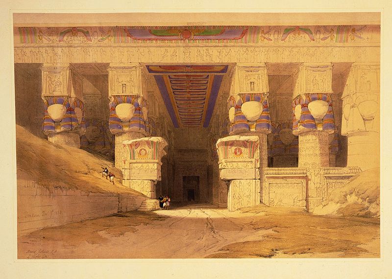 David Robert's beautiful 1830s painting of Denderah c) wikimedia