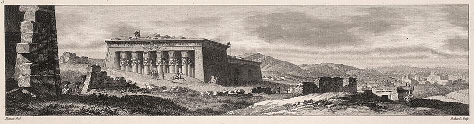 1802 drawing of Denderah Temple by Denon