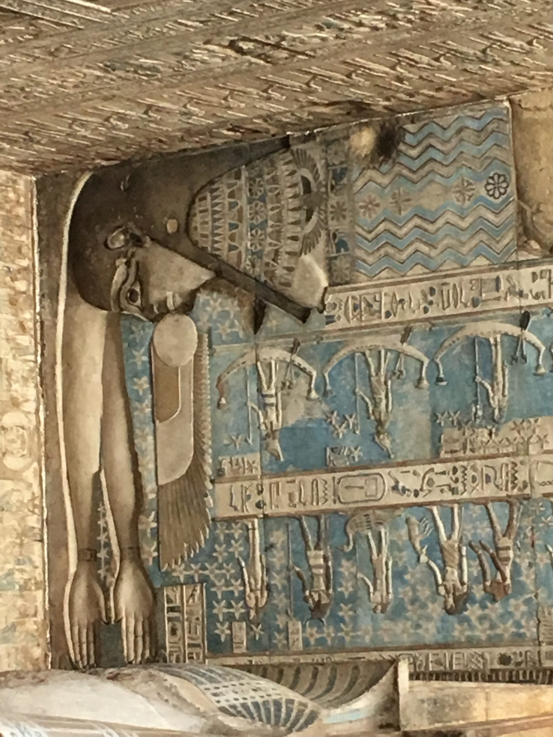 Goddess Nut swallowing the sun - as depicted on Hypostyle Hall ceiling Denderah Temple
