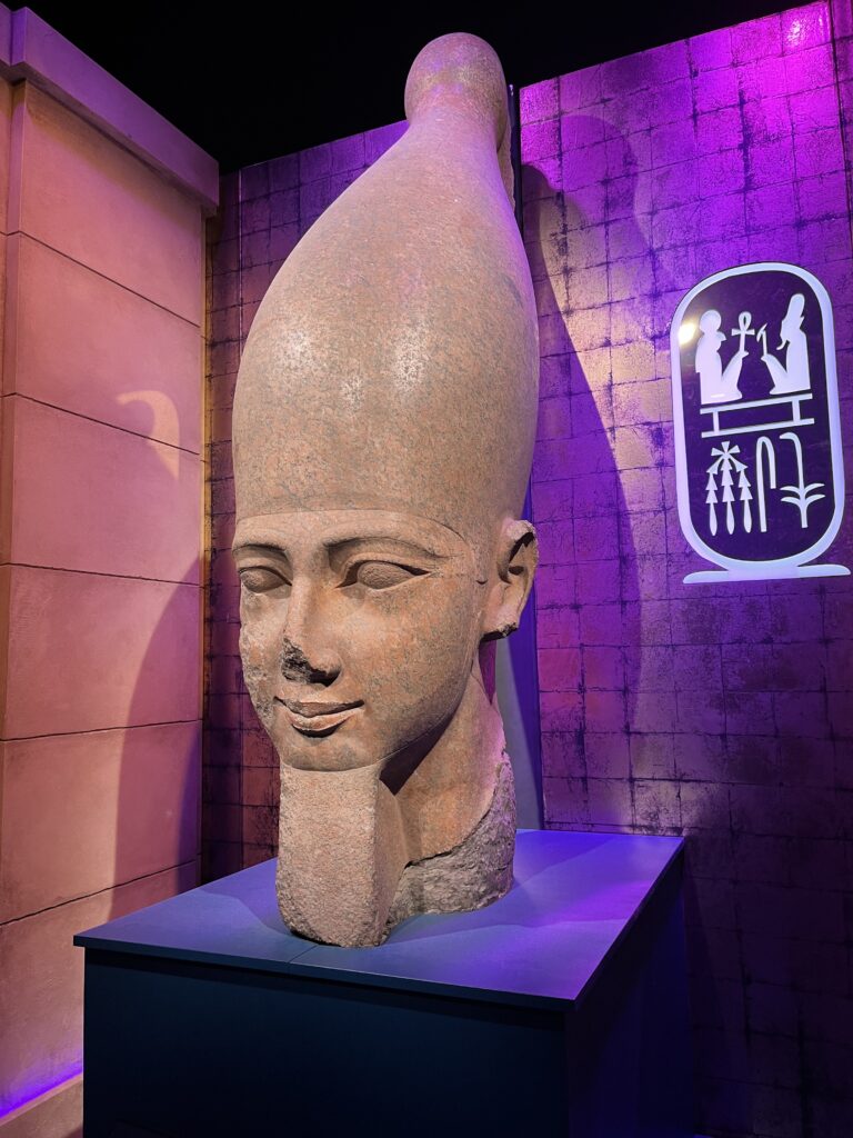 Head of Ramses the Great wearing white crown