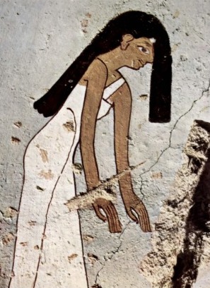 Mourning woman. Painting in the tomb of Minnakht in Gourna. c) XVIII Dynasty <a href=