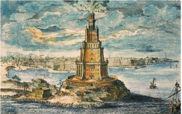 Lighthouse of Pharos; built by Ptolemy I, Greek Dynasty in Egypt